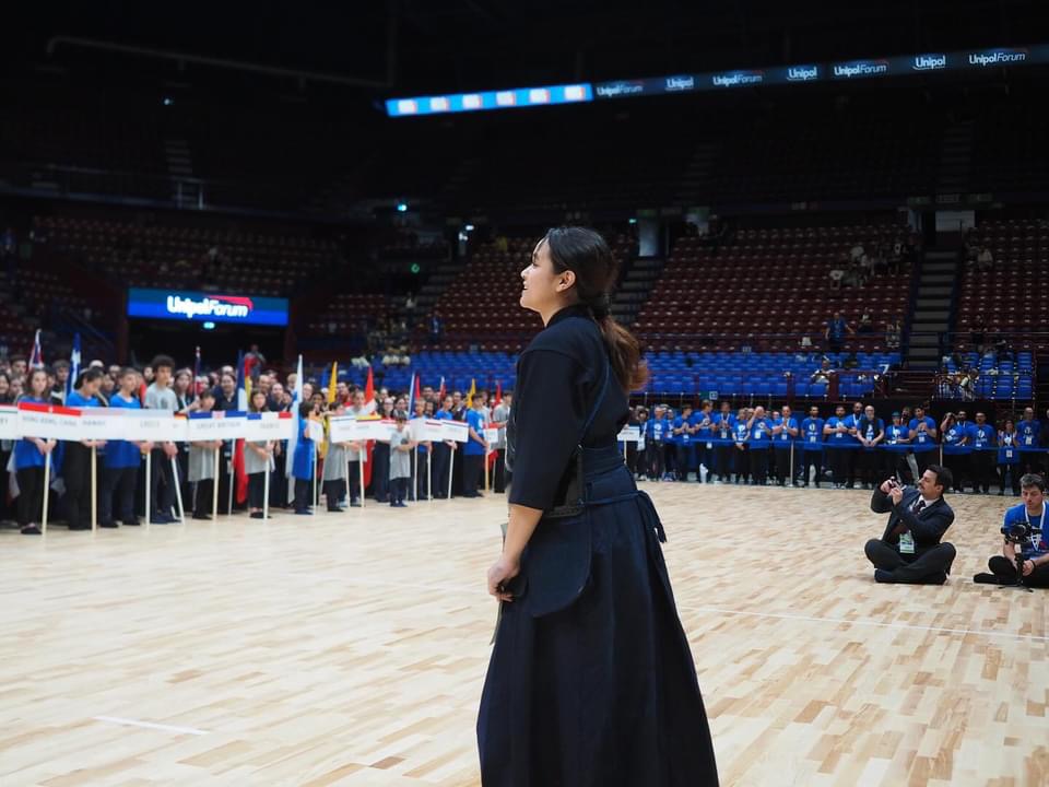 Pakwan tijdens de awardceremonie van het WK 2024 in Milaan, Italië.